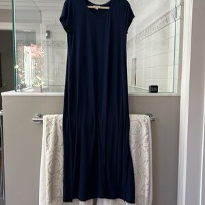 Long rayon spandex t-shirt dress,  loose fit